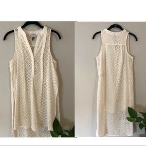 shear lace slit tank top